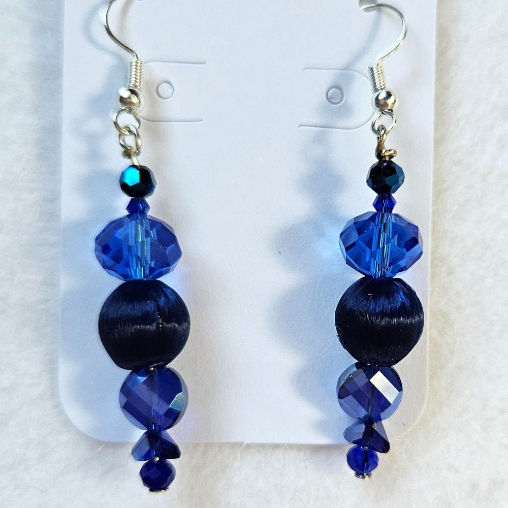 J13 Handmade Blue Dangle Earrings